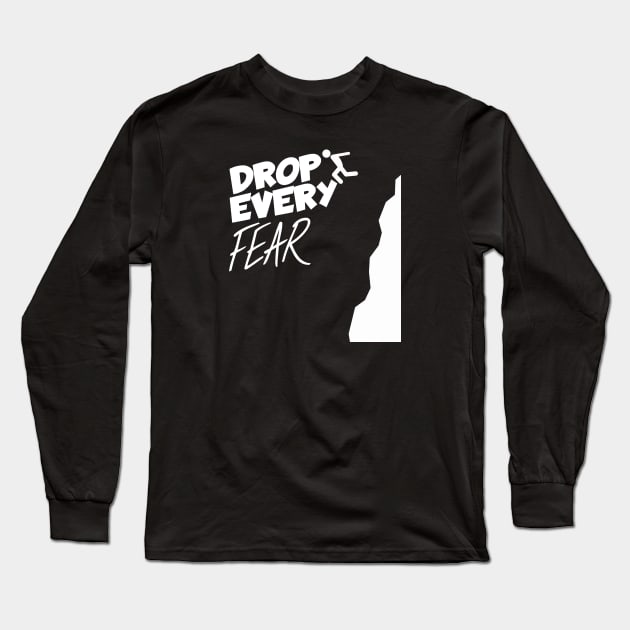 Cliff jumping drop every fear Long Sleeve T-Shirt by maxcode